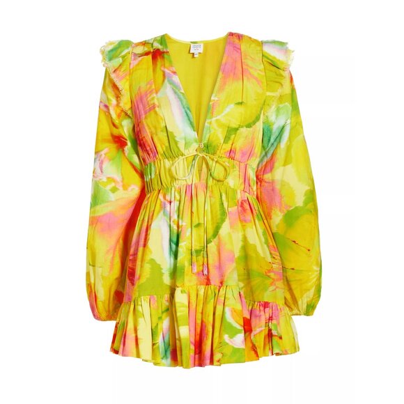 Hemant & Nandita Floral Linen-Cotton Mini Dress - Picture 2 of 9